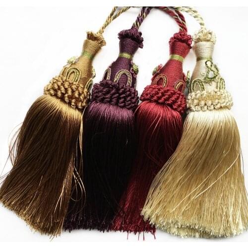 High Quality Euro Style Decorative Accessory Key Tassel Drop Sofa Chair Trims Cover Big Curtain Valance Trimmings 27.5 cm Length