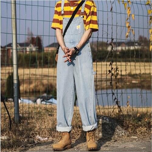 Hot Overalls Denim Pants Men Spring Men Women Street Wear Full Length Outdoor Trekking Camping Hiking Jeans Suspender Trousers