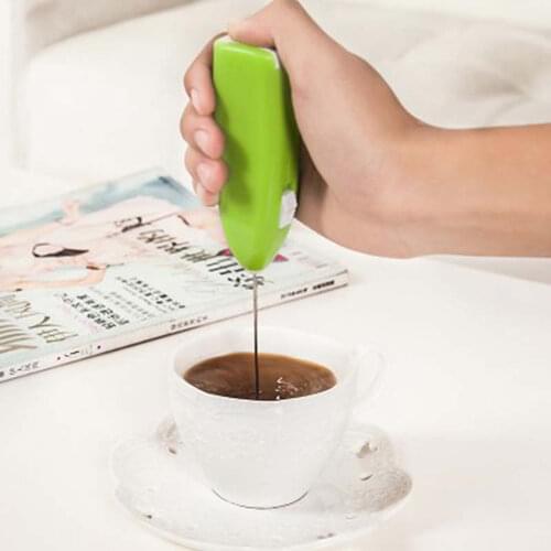 2 Colors 1PC Drinks Milk Coffee Frother Foamer Whisk Mixer Stirrer Egg Beater Electric Mini Handle Mixing Tools