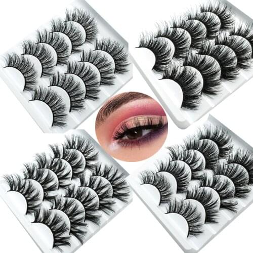 HBZGTLAD 5/8/20 pairs natural false eyelashes fake lashes long makeup 3d mink lashes eyelash extension mink eyelashes for beauty