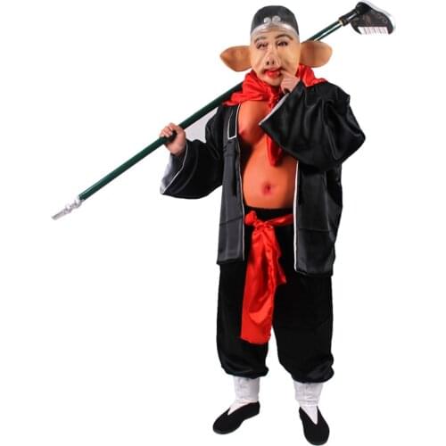 Chinese ancient classic story stage costumes of XI YOUJI, ancient chinese costume of ZHU BAJIE role play