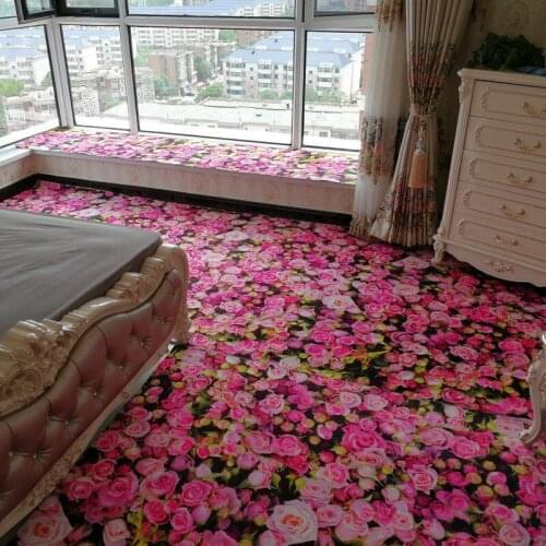 3D Pink Rose Carpets For Living Room Romantic Bedroom Carpet Sofa Coffee Table Floor Mat Anti-Slip Kids Room Rugs And Carpets
