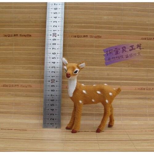 Small cute simulation deer model toy resin&fur female deer model gift about 11x5x15cm 2562