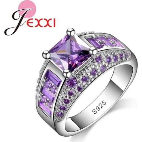 Fashion 925 Sterling Silver Rings Bling Shinny CZ Zircon Smooth Luxury New Hollow Design For Women