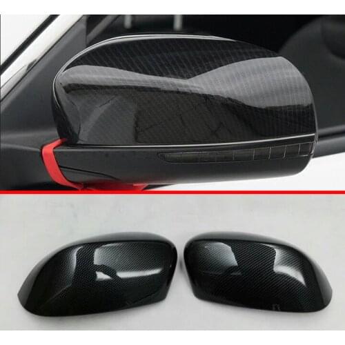Carbon fiber Style Car Accessories Side Mirror Cover Trim Rear View Cap Overlay Molding Garnish For Jeep Compass 2017 2018