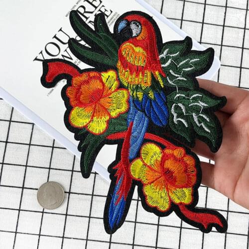 New Flower Bird Magpie Embroidered Patches Iron on Sewing Clothes Bag Applique Embroidery DIY Supplies Crafts Sticker Apparel