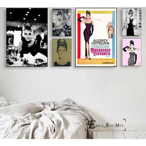Hepburn Audrey Vintage Movie Posters And Prints Canvas Art Painting Wall Pictures For Living Room Decoration Home Decor
