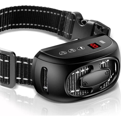 Dog Bark Collar No Barking Shock Collar Rechargeable Smart Anti Barking Training Detection with Beep(Black)