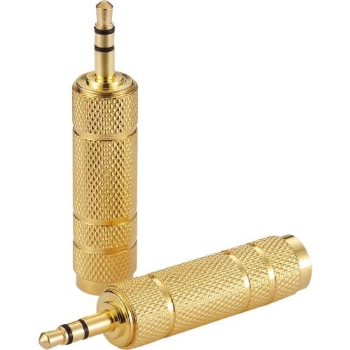 Audio 6.5 to 3.5 Adapter Microphone Mouthpiece Ear Machine 3.5mm Male Hole to 6.35 Smpw-K-F Large Turn Small