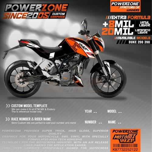 PowerZone Custom Team Graphics Backgrounds Decals 3M Stickers Kit For KTM DUKE 200 390 2011-2016 2017-2019 122