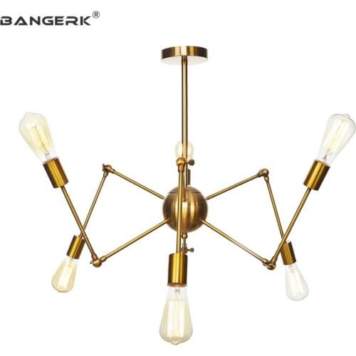 Scale Adjustment Spider Pendant Light LED Edison Loft Modern Gold Iron Hanging Lamp Living Dining Room Home Decor Lighting