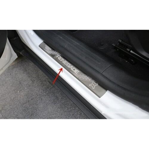 Stainless steel threshold guard plate welcome pedal anti-scratch protection car accessories For Jeep Renegade 2016-2019