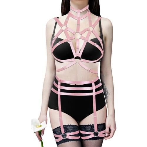 Bondage Harness Fashion Goth Clothes Women Punk Adjust Suspender Belt Exotic Costumes Sexy Lingerie Set Accessories Garters