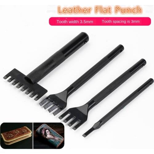 American-Style Leather Rope Weaving Flat Chisel punch DIY Sculpture Punch Lacing Stitching craft tool Belt Hole 1/4/8 prong