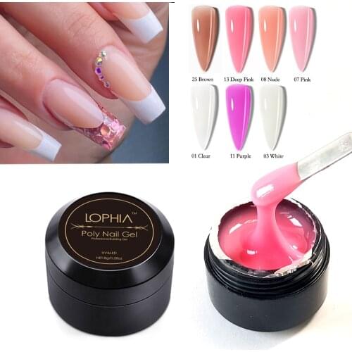 LOPHIA 1 box 8g pink Poly Nail Gel 7 color vernis semi permanent nail supplies for professionals lakier hybrydowy semipermanente