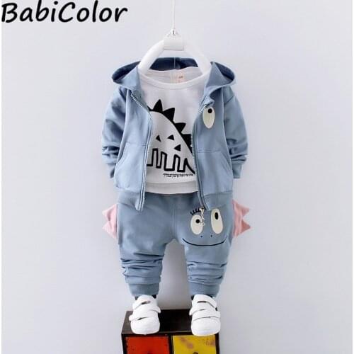 Baby boys clothing sets spring autumn toddler fashion cartoon hoodies t-shirt+pants 3pcs tracksuits for bebe boys infant jogging