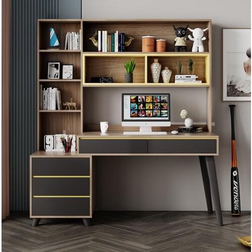 Bookcase desk integrated desk bookcase combination simple student home computer desk desk bedroom writing desk