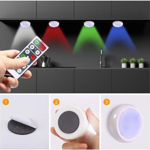 LED Under Cabinet Light Wireless Remote Control Dimmable Wardrobe Night Lamp Home Bedroom Closet Kitchen Bedside Lamp
