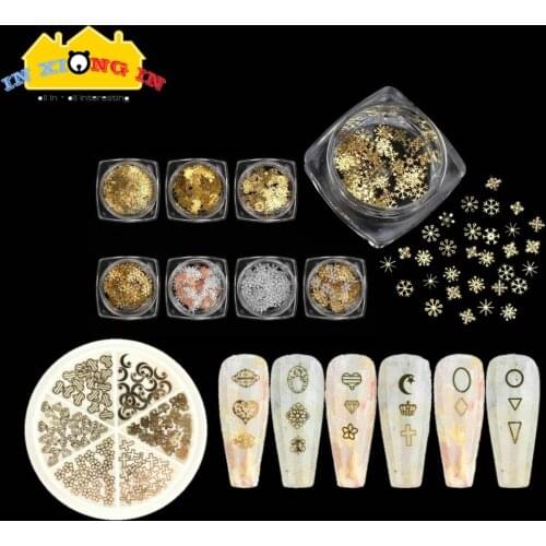 Vintage Lace Gold Bows Piece Stuff Nail Art Decor DIY Epoxy Resin Jewelry Fillings Mini Metal Moon Star Snowflakes Heart Rivet