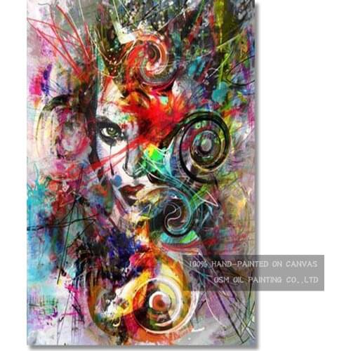 High Quality Abstract Portrait Oil Painting On Canvas Modern Abstract Lady Figure Painting On Canvas For Wall Decoration