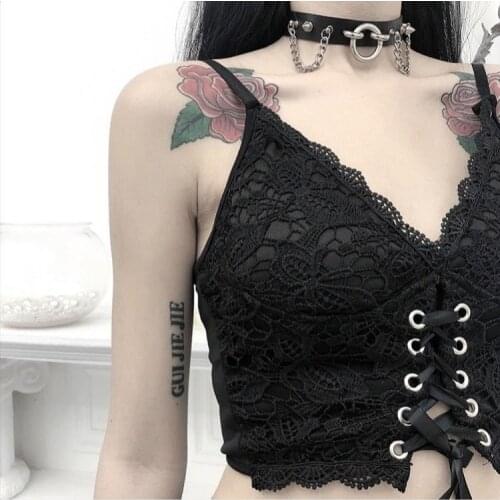 Women Tanks Tops Summer Cross Tether Lace Sling Lace Vest with Chest Pad Womens Top Camis Crop Top For Women