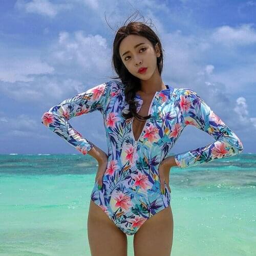 Woman Bikini Swimwear Womens Beach Swimming Swimdress High Waisted Bathing Suits For 2019 New Long Sleeve Underwire Bracket