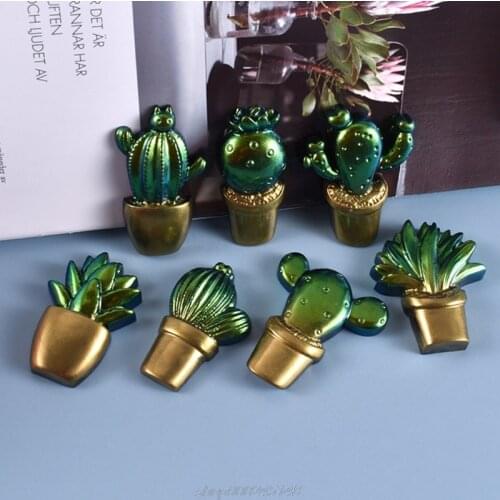 3D Cactus Keychains Crystal Epoxy Resin Mold Handmade Pendant Decorations Silicone Mould A06 21 Dropship