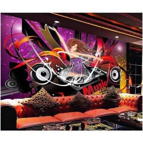 3d room wallpaper custom mural Music DJ Daren Cartoon Beauty Bar Nightclub background living room wallpaper for walls 3 d