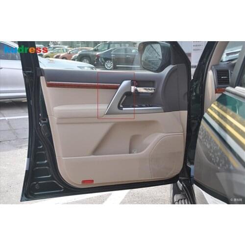 For Toyota Land Cruiser LC200 FJ200 Second facelift 2016 2017 2018 2019 2020 ABS Matte Car Inner Armrest Panel Cover Trim 4pcs