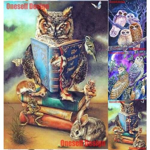 Diamond cross stitch owl 5d diamond painting full square animal diy diamond embroidery full set cartoon owl 5d diamond art kit