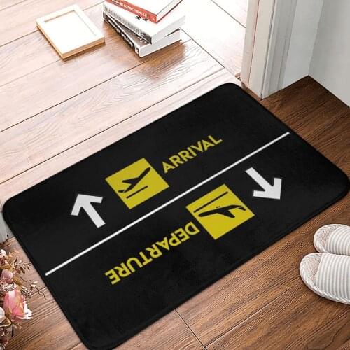 Aviation Departures Arrivals Doormat Carpet Mat Rug Polyester Non-Slip Floor Decor Bath Bathroom Kitchen Living Room 40x60