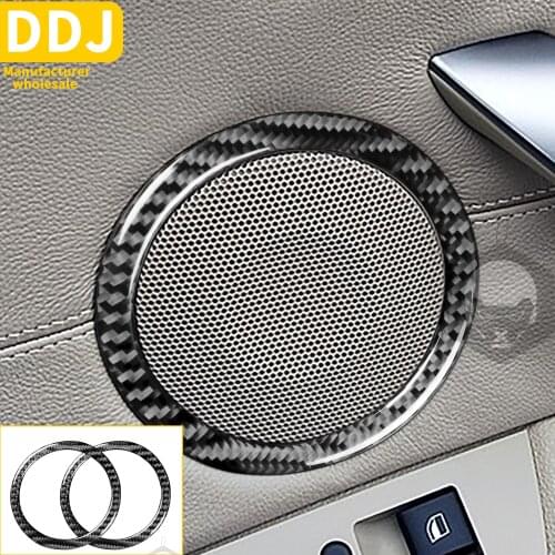 Carbon Fiber Car Door Audio Loud Speaker Frame Ring Trim Sticker Accessories For Bmw Z Series Z4 E85 E86 2003-2008 Roadster