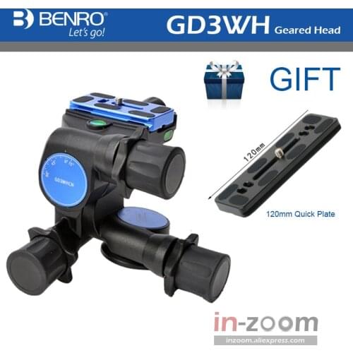 Benro GD3WH three-dimensional gear head PTZ magnesium alloy SLR photography tripod Panoramic photography head