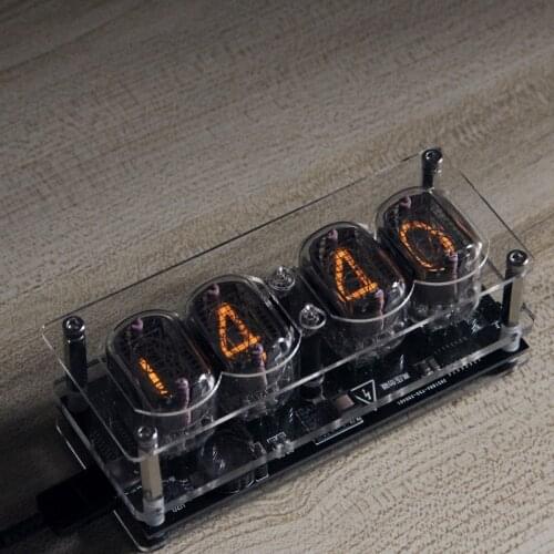 IN-12 Glow Tube Clock 4-bit IN12 glow tube clock Seven-color RGB LED DS3231 nixie clock IN-12B