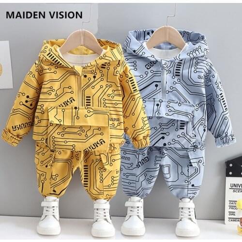 Kid Boy Girl Clothing Brand spring New Casual Tracksuit Long Sleeve Zipper Hoodie jacket Sets Infant Clothes Baby Pants 1- 5Y