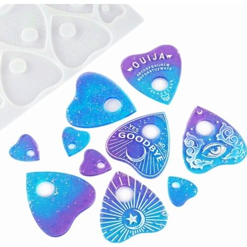 Diy Epoxy Resin Molds Divination Board Psychic Needle Psychic Board Silicone Mirror Mold Triangle Love Pendant