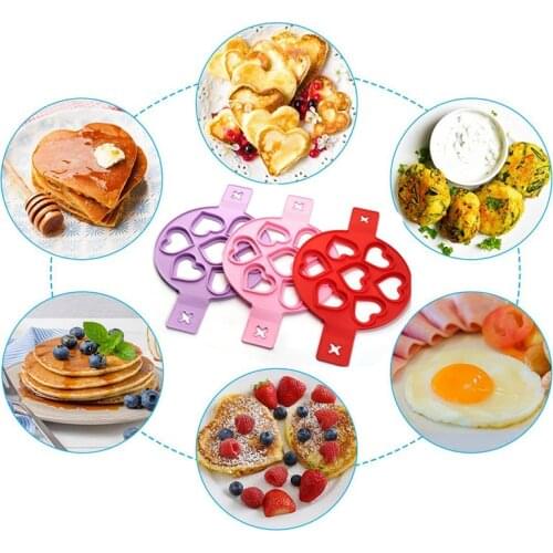 Fried Egg Cooker Pancake Maker 7 Holes Multiple Shape Silicone Mold Nonstic 2021 New Kitchen Gadget Accessories DIY Baking Tool