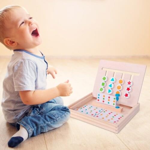 Slide Toy Fun Color Matching Educational Puzzle Board Game Preschool Learning Toy Slide Brain Teasers Wooden Logic For Kids