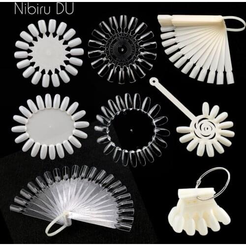 False Nail Tips Natural Color Card Practice Acrylic Fake Nails Art Gel Polish Color Card Palette For Manicure Display Tool