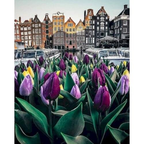 GATYZTORY Flowers Framed Paint By Numbers For Adults Picture On Canvas Home Decor Coloring By Numbers 60x75cm