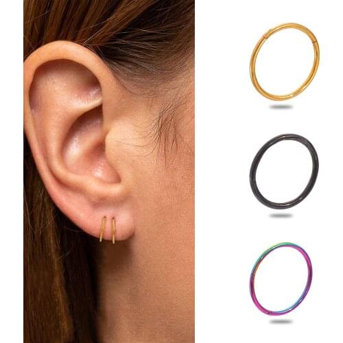New Arrival 6-16mm Surgical Steel Small Nose Rings Mixed Color Body Clips Hoop For Women Men Cartilage Piercing Jewelry