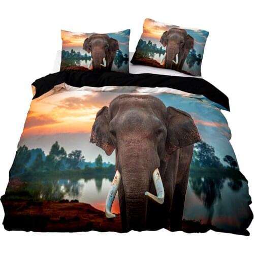 Elephant Pattern Duvet Cover Set With Pillowcase,260x220 Quilt Cover,210×210 Blanket Cover,HD Printing High Quality Bedding Set