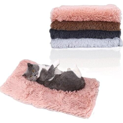 Pet Dog Bed Mat Winter Fleece Warm Puppy Cat Mat Cushion House Cat Sleeping Bed Blanket For Small Large Dogs Kennel Pet Supplies