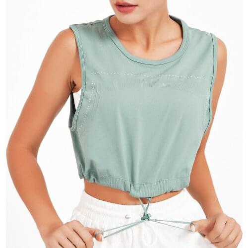 Fashion Sports Shirts Sleeveless Breathable Sports Vest Running Riding Outdoor Fitness Top Adjustable Waist Fitness T-shirt