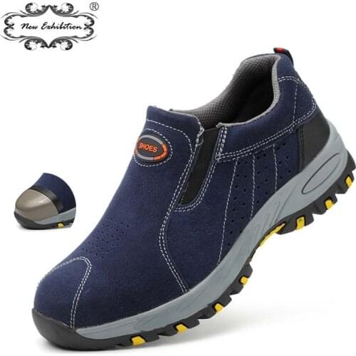 New exhibition Men Safety Shoes Steel Toe Anti-smashing 2019 Casual Breathable anti-puncture slip Mens Labor work safety Boots