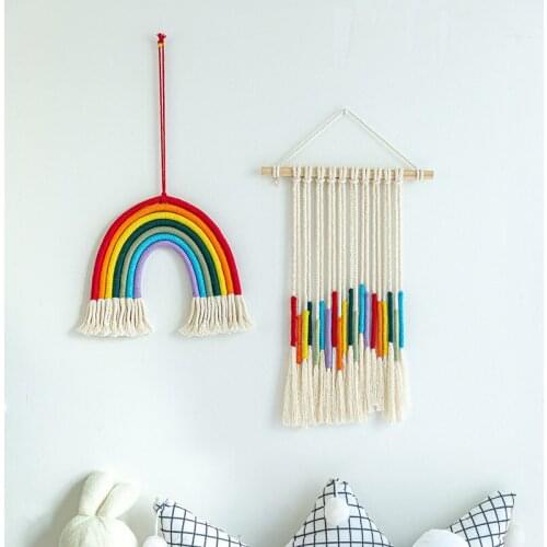 Hand-woven Tapestries Cotton And Linen Tassel Wall Hanging Background Pendant Color Fashion Bohemian Bed Room Home Ornaments