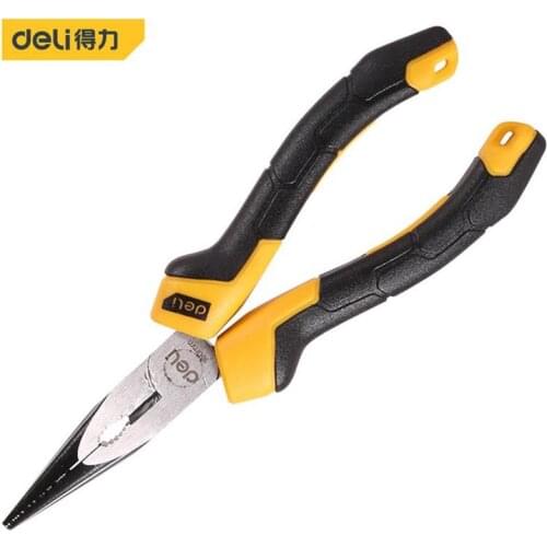 Deli needle-nose pliers with rubber handle No. 60 chrome vanadium steel gripper handle PVC coated wire clippers 6 "DL2106Z
