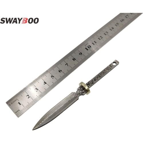 Swayboo DIY semi-finished Damascus steel one steel handle brass hand guard Pu'er tea tea knife