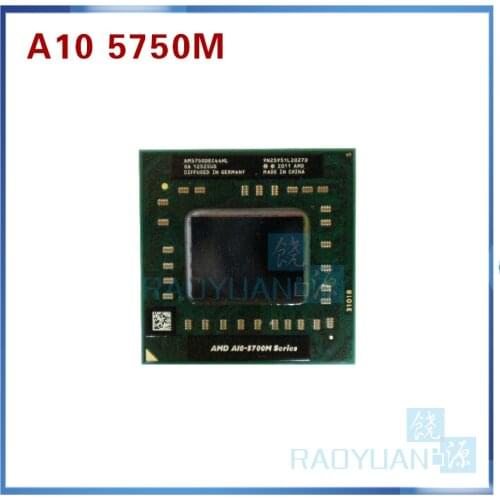 AMD laptop A10 5700M Series A10 5750M A10-5750m AM5750DEC44HL Socket FS1 CPU 4M Cache/2.5GHz/Quad-Core processor GM45/PM45