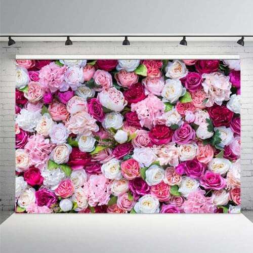 Rose Flowers Wedding Wall Photo Backdrop for Photo Studio Romantic Wedding Bridal Shower Backgrounds Photography Backdrops